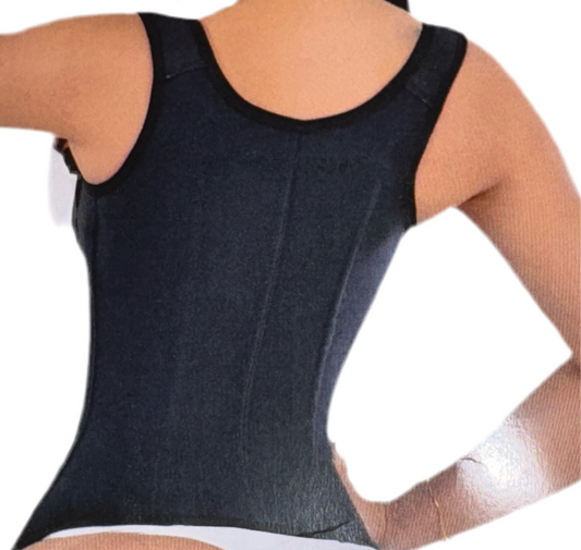Cinturita Vest : extreme CORSET 3 row hooks and zipper chaleco
