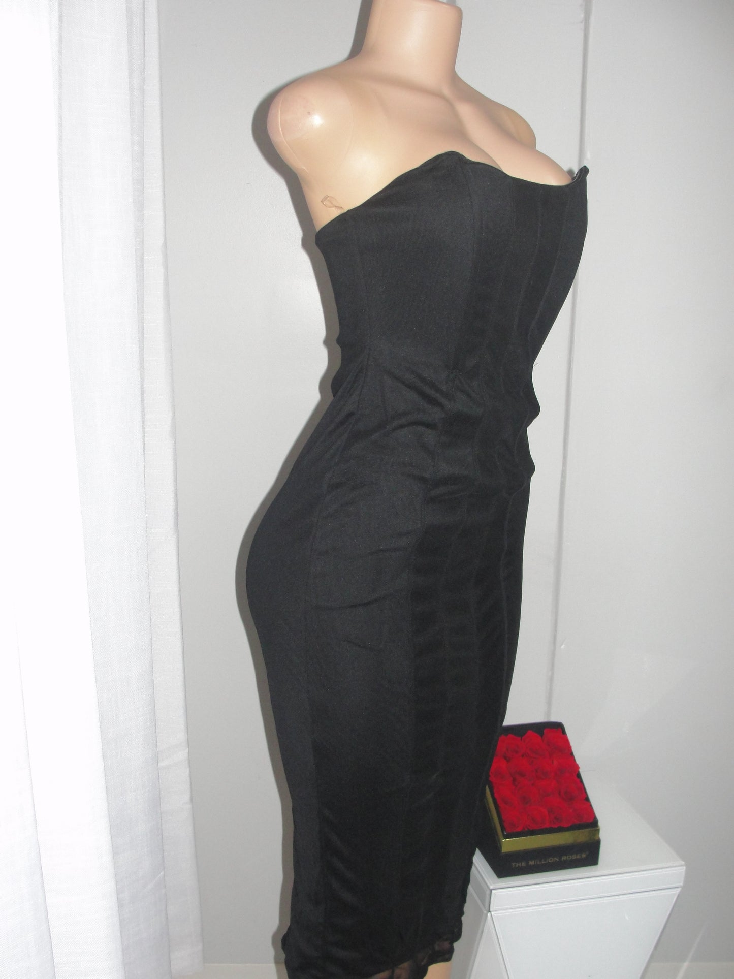 Corset Mesh Midi Dress