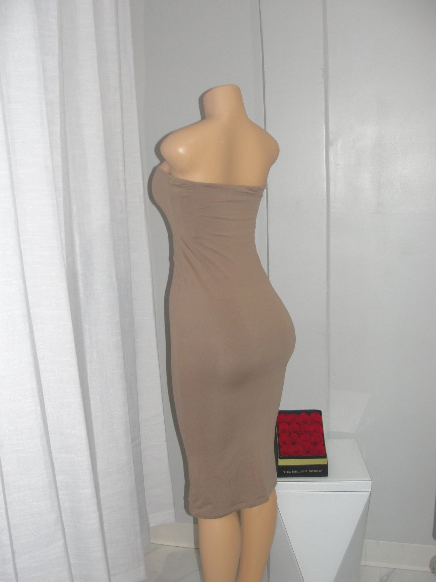 Double Layer Midi Tube Dress *mocha*