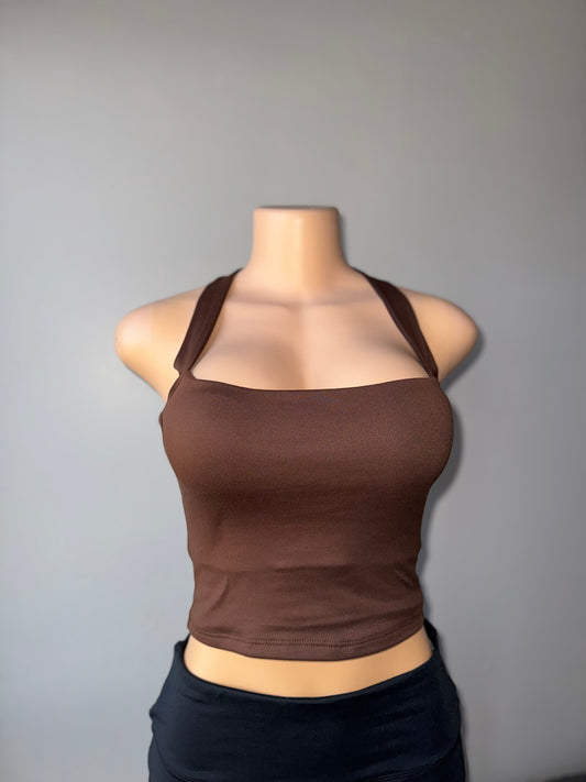 Brown halter top