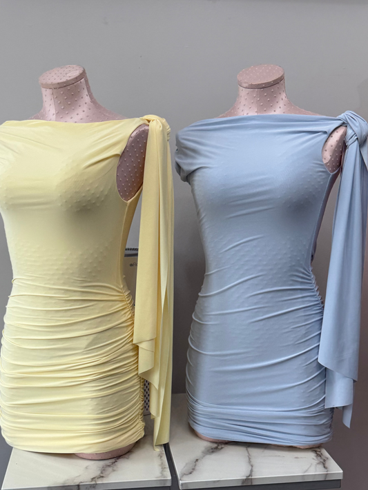 Mini dress *Yellow and Light Blue*