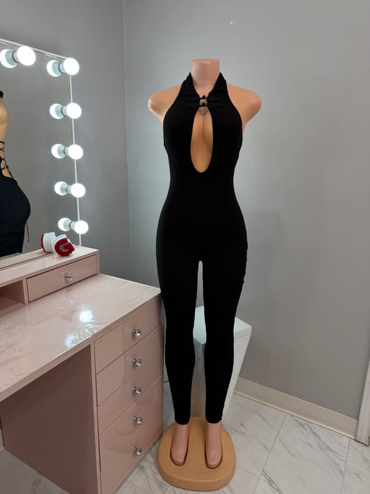 Ribbed Cut Out Jumpsuit