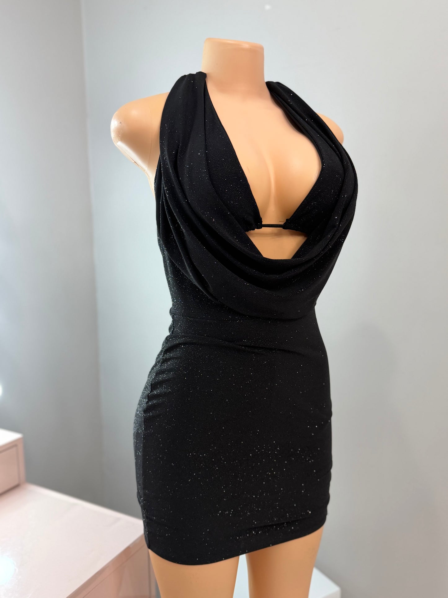 Glitter Bra & Shorts Mini Dress *black*
