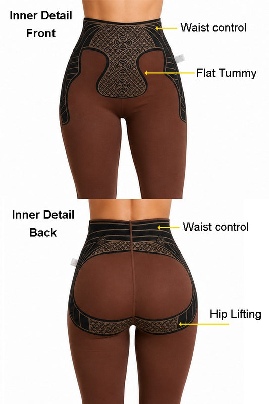 Faja Waist Control Hip Lifting Flare Pants *Black & Brown*