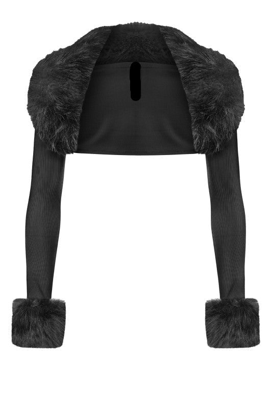 Long Sleeve Bolero Shrug Fur