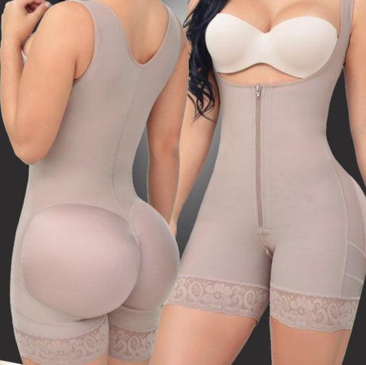 MODELO Middle Zipper Booty-lift Thick Strap Colombian Shaper