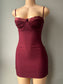 Mini dress tie back dress (Burgundy)