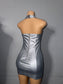 Halter metallic mini dress