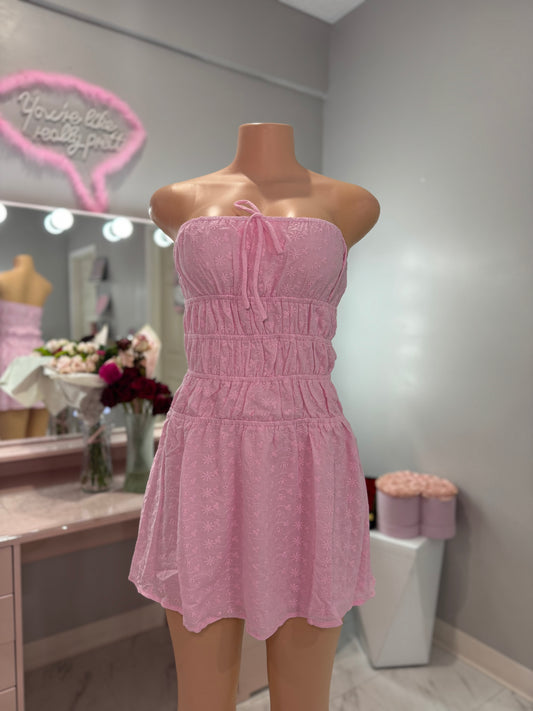 Pink mini dress