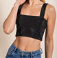 Rhinestone crop top (Black)