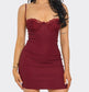 Mini dress tie back dress (Burgundy)