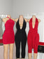 Gold Detail Mini Dress *red*