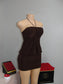 Halter Tie Mini Dress *brown*