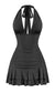 Black halter mini dress