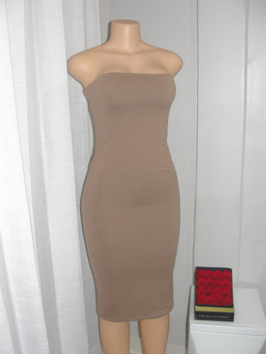 Double Layer Midi Tube Dress *mocha*