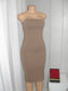 Double Layer Midi Tube Dress *mocha*