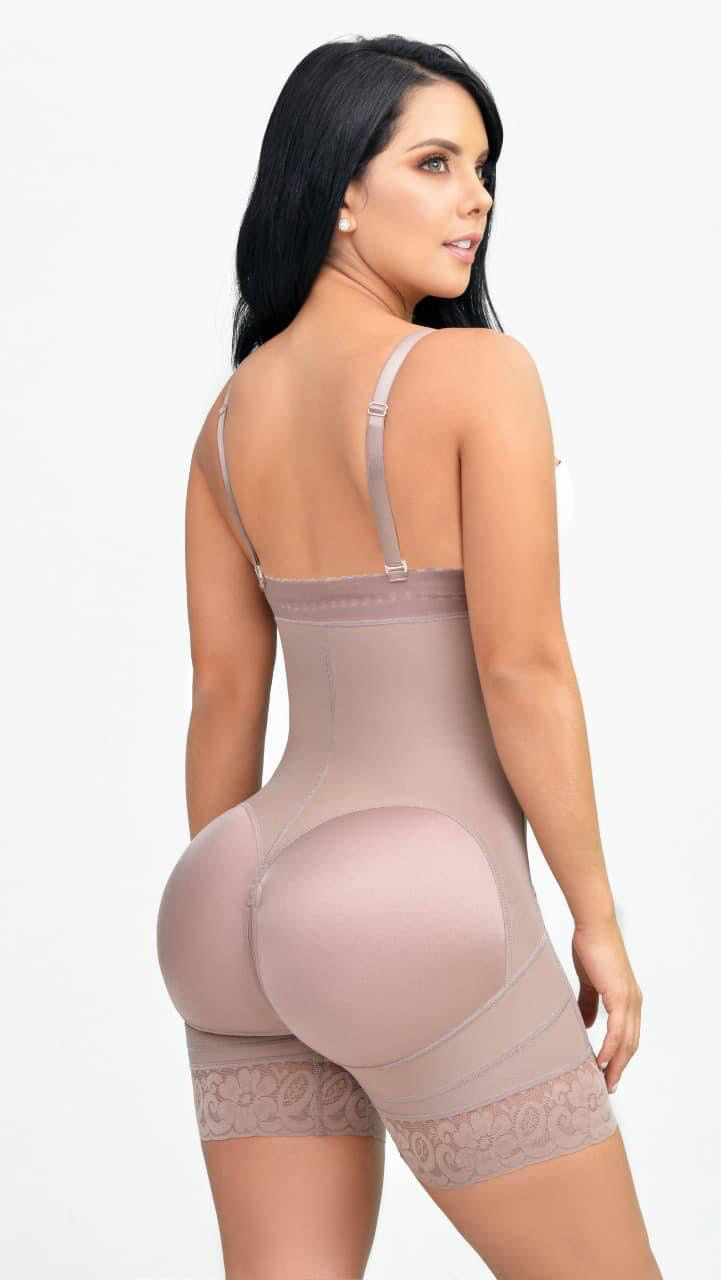 Colombian Lace Bodysuit With High Compression For Women Butt