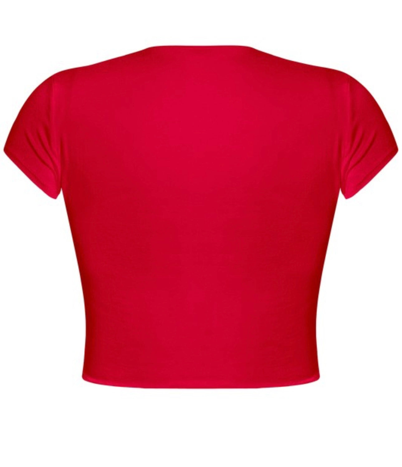 Double Layer short sleeve crop top (red)