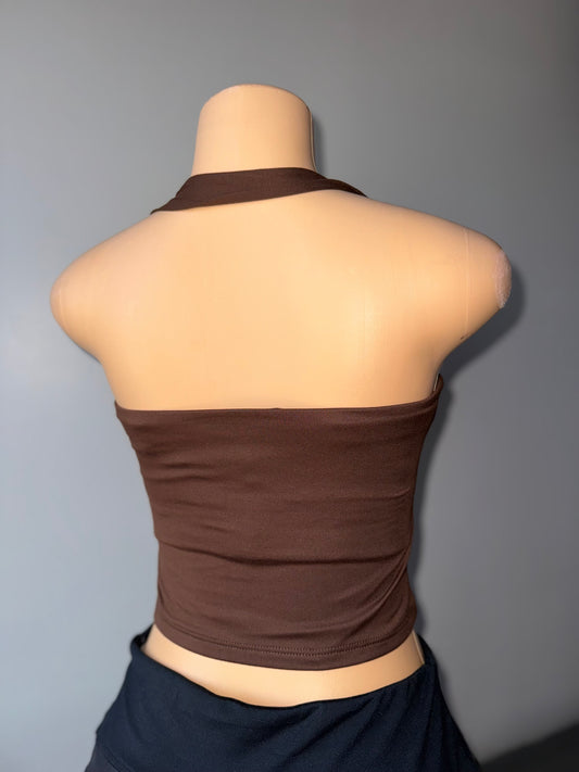 Brown halter top