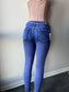 Colombian Jeans Purple-Blue Color One Button  Booty lift