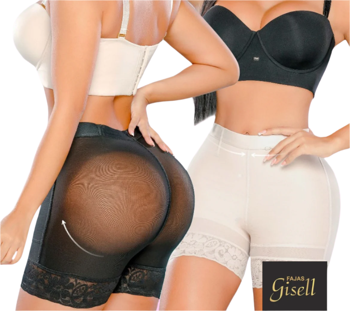 Compression shorts with booty-lift