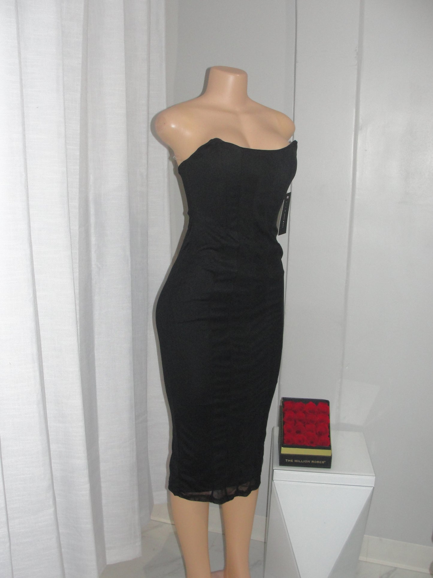 Corset Mesh Midi Dress