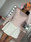 Flirty double knit mid waist skort