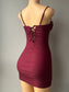 Mini dress tie back dress (Burgundy)