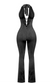Black lace halter jumpsuit