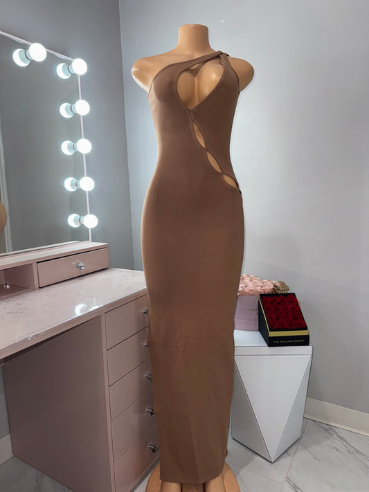 Mocha snatched maxi dress