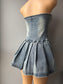 Washed Denim Mini Dress