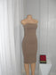 Double Layer Midi Tube Dress *mocha*