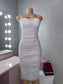 White mesh midi dress
