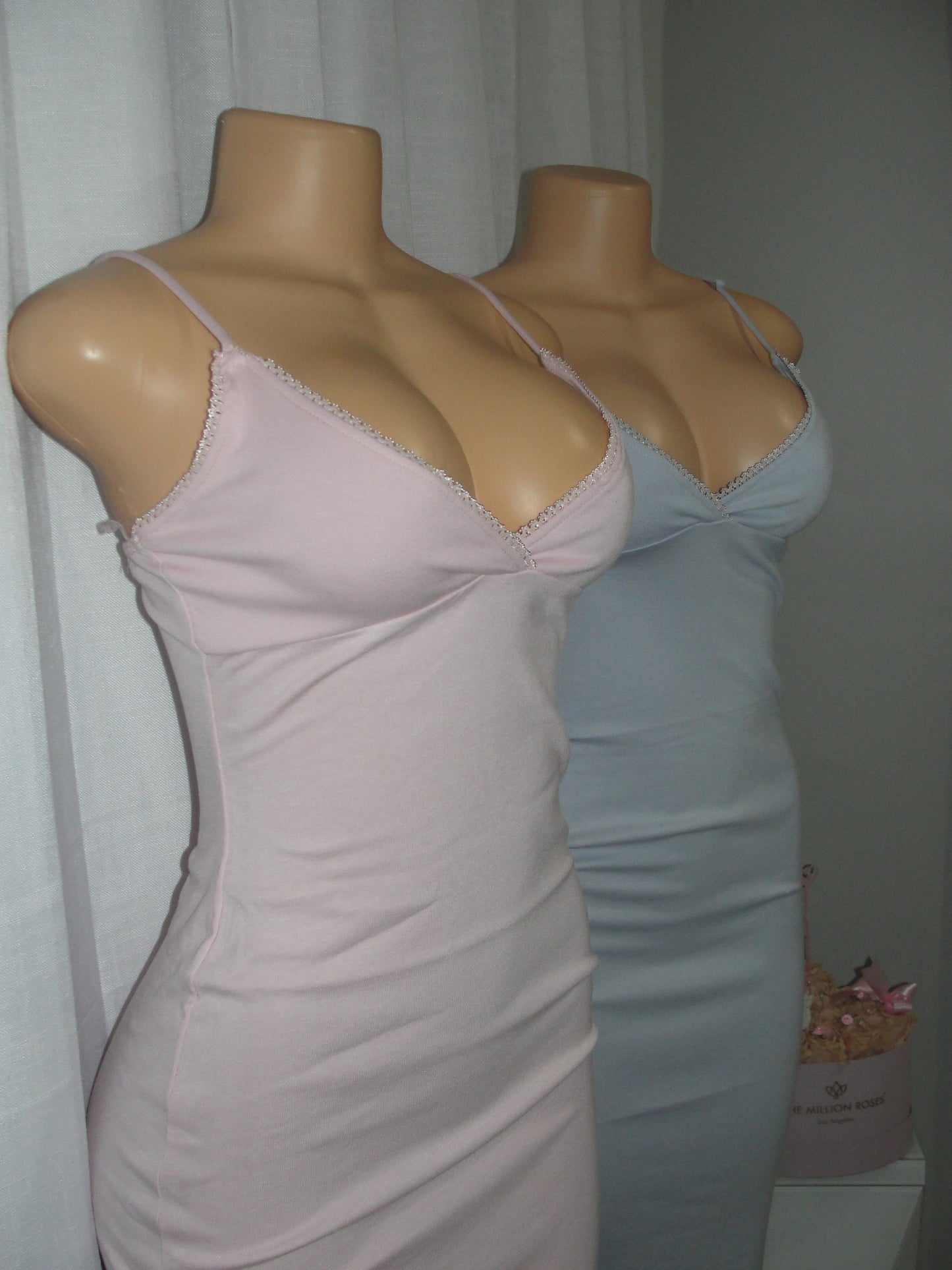 Midi Dress Lace Detail *Pink & Blue*