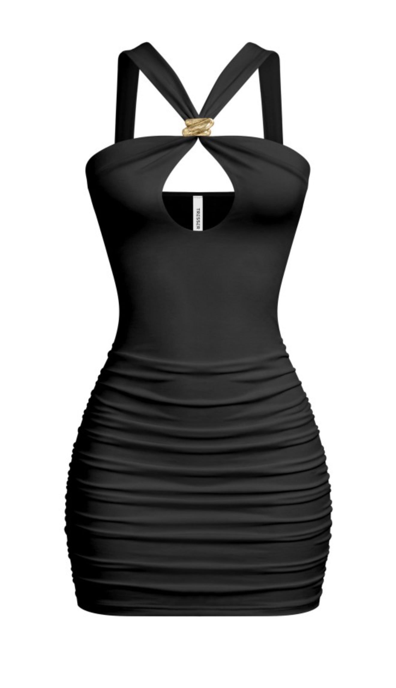 Gold detail Mini Dress *Black*