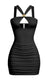 Gold detail Mini Dress *Black*