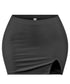 Black double layer mini skirt with slit