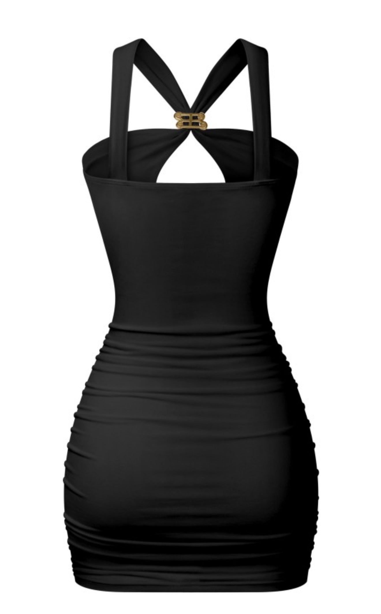 Gold detail Mini Dress *Black*