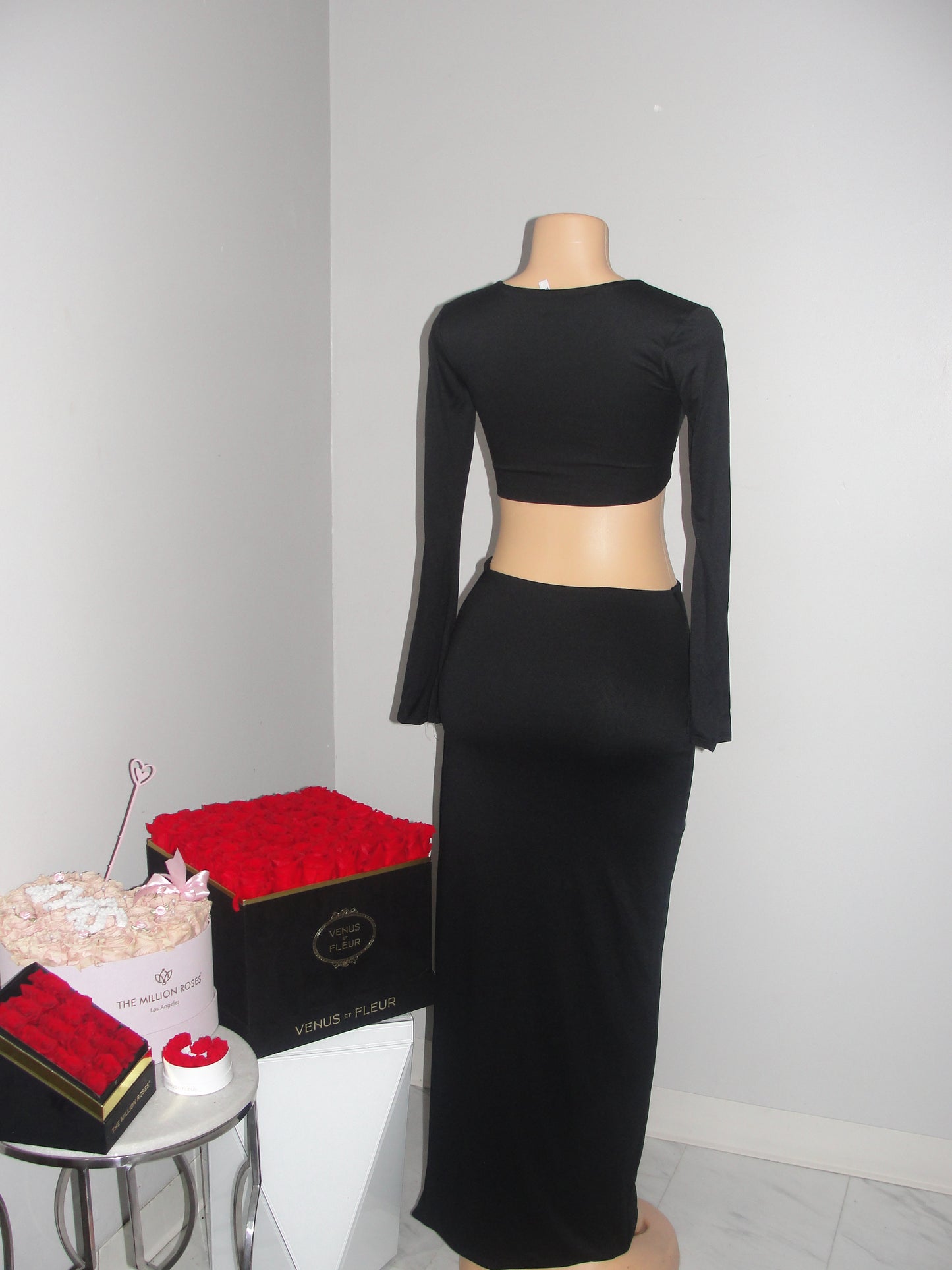 Black 2 Piece Skirt Set