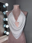 Rhinestone white halter top