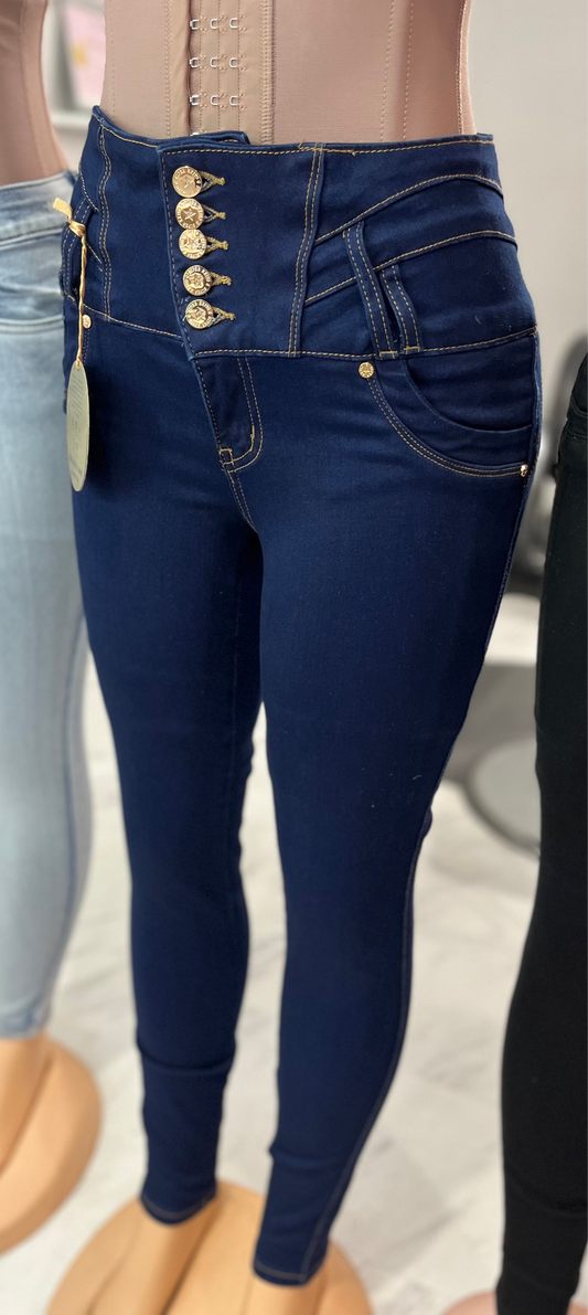 Jeans Colombianos Lavanta Pompi Pantalón 5 botones