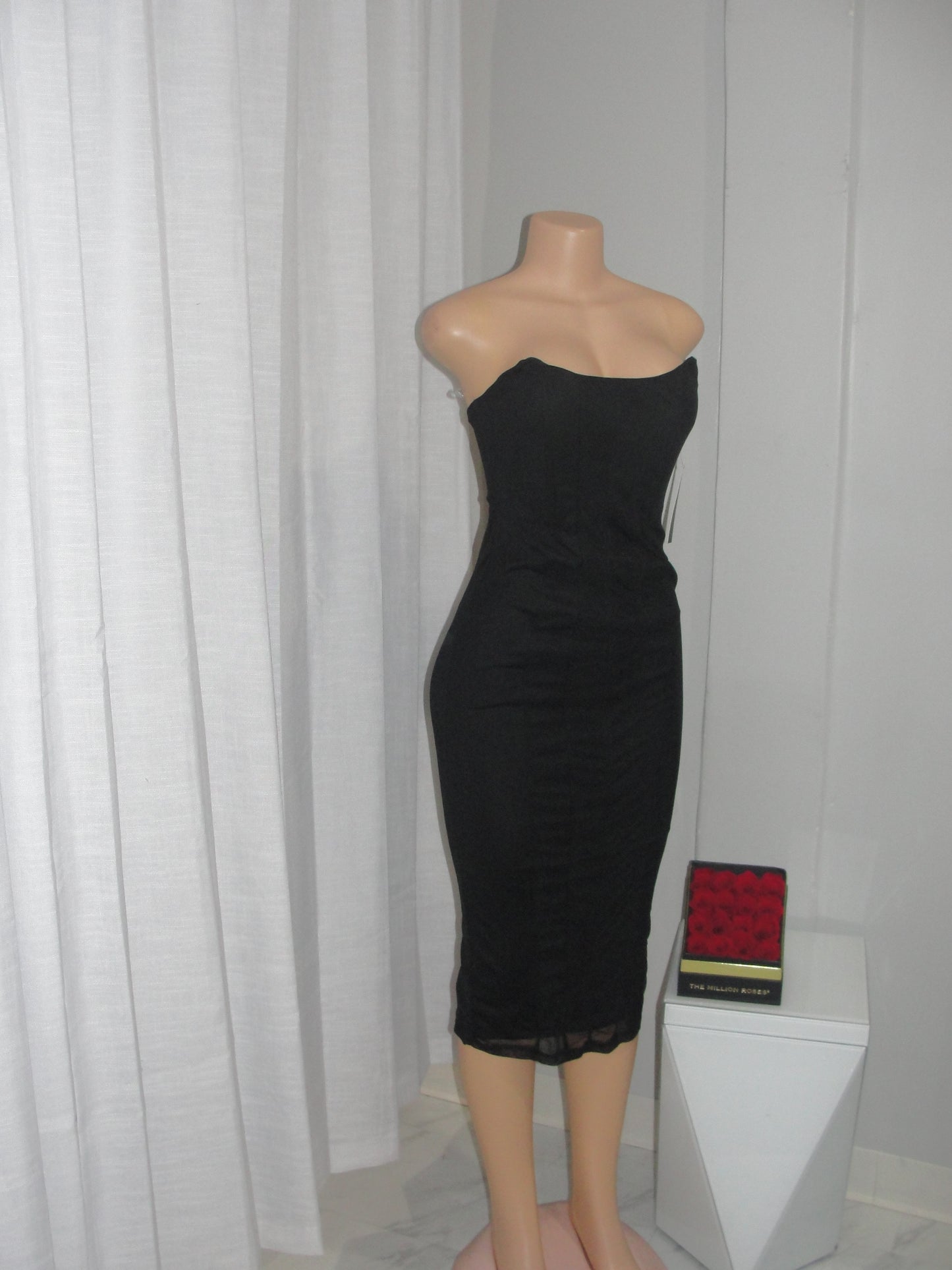 Corset Mesh Midi Dress