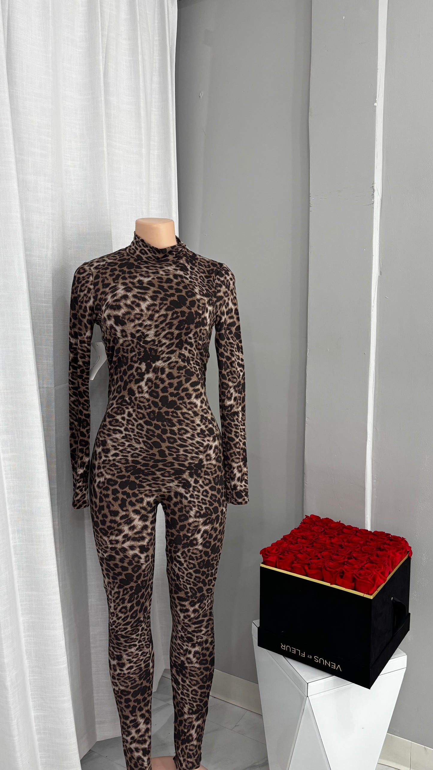 Leopard Jumpsuit with headband