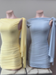 Mini dress *Yellow and Light Blue*