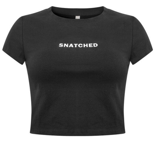 Snatched short sleeve crop top