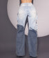 Cargo denim light wash jeans