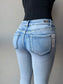 Colombian jeans Light Blue hole Design Booty lift