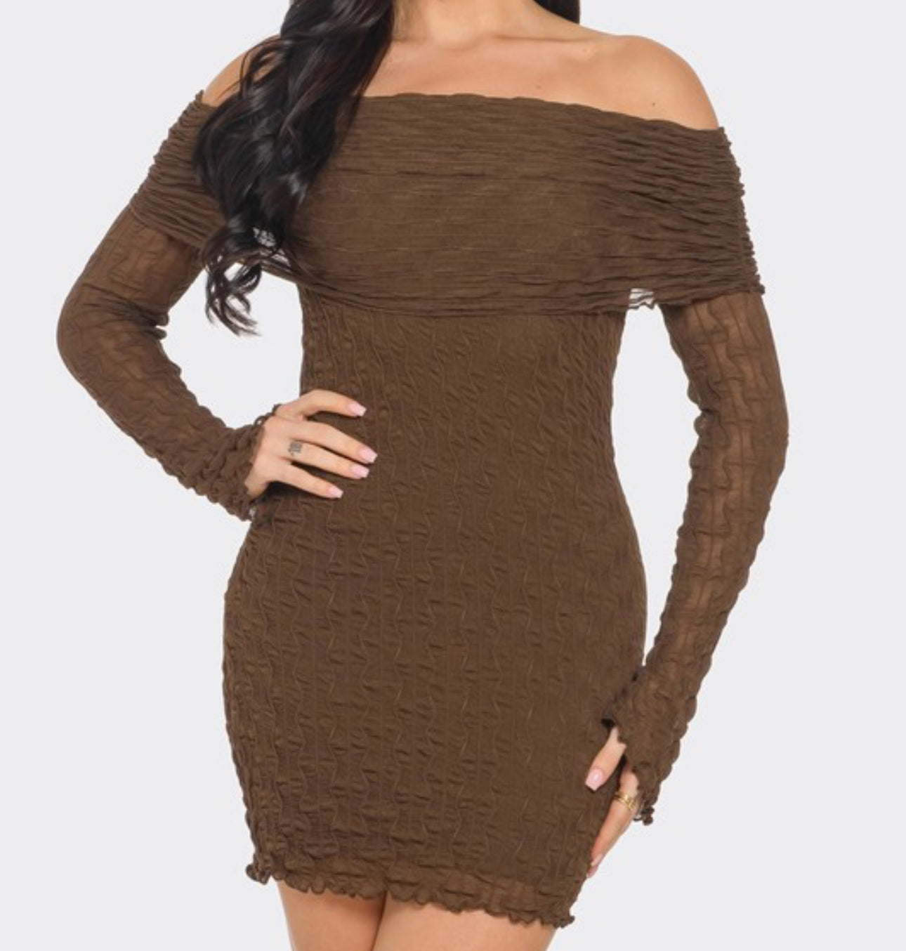 Off shoulder mini dress (3 colors)