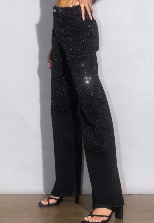 Rhinestone Cargo Pants