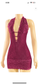 Burgundy lace mini halter dress